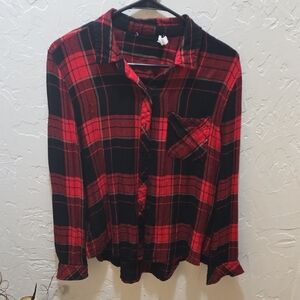 Beachlunchlounge Red and Black Plaid Shirt